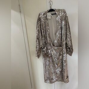Sequin Open Front Dress